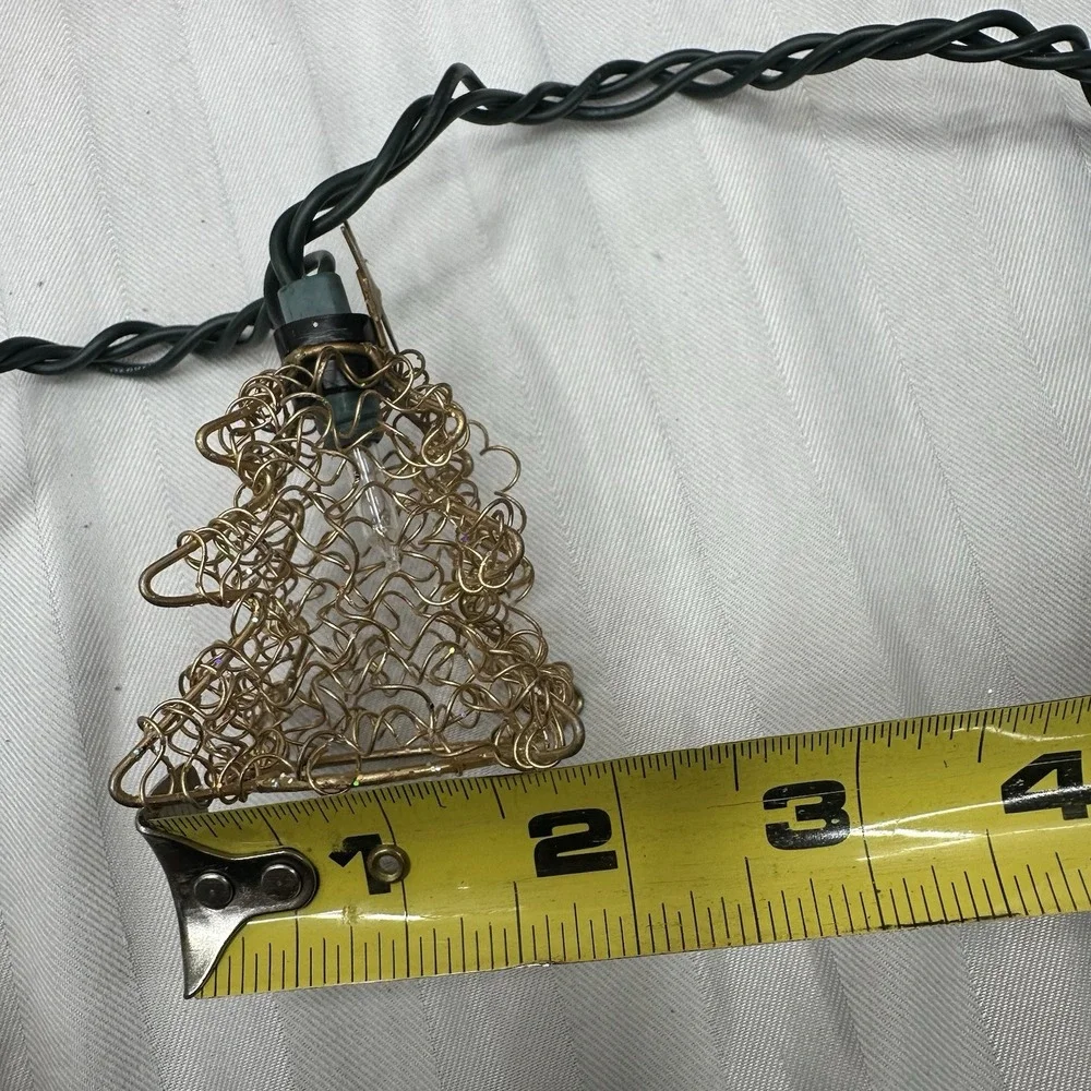 Jc Penny's Christmas string‎ lights gold tone Wire Christmas trees Stars Vintage